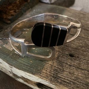 Cuff Bracelet with Black Onyx